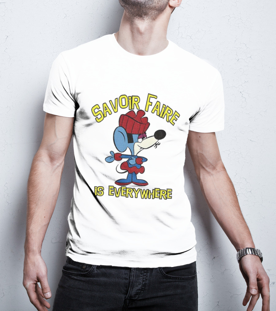 Savoir Faire Is Everywhere Cartoon Mouse In Red Outfit T-Shirt