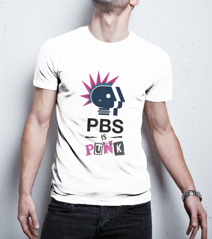PBS Is Punk Public Broadcasting Defender Funny Parody T-Shirt