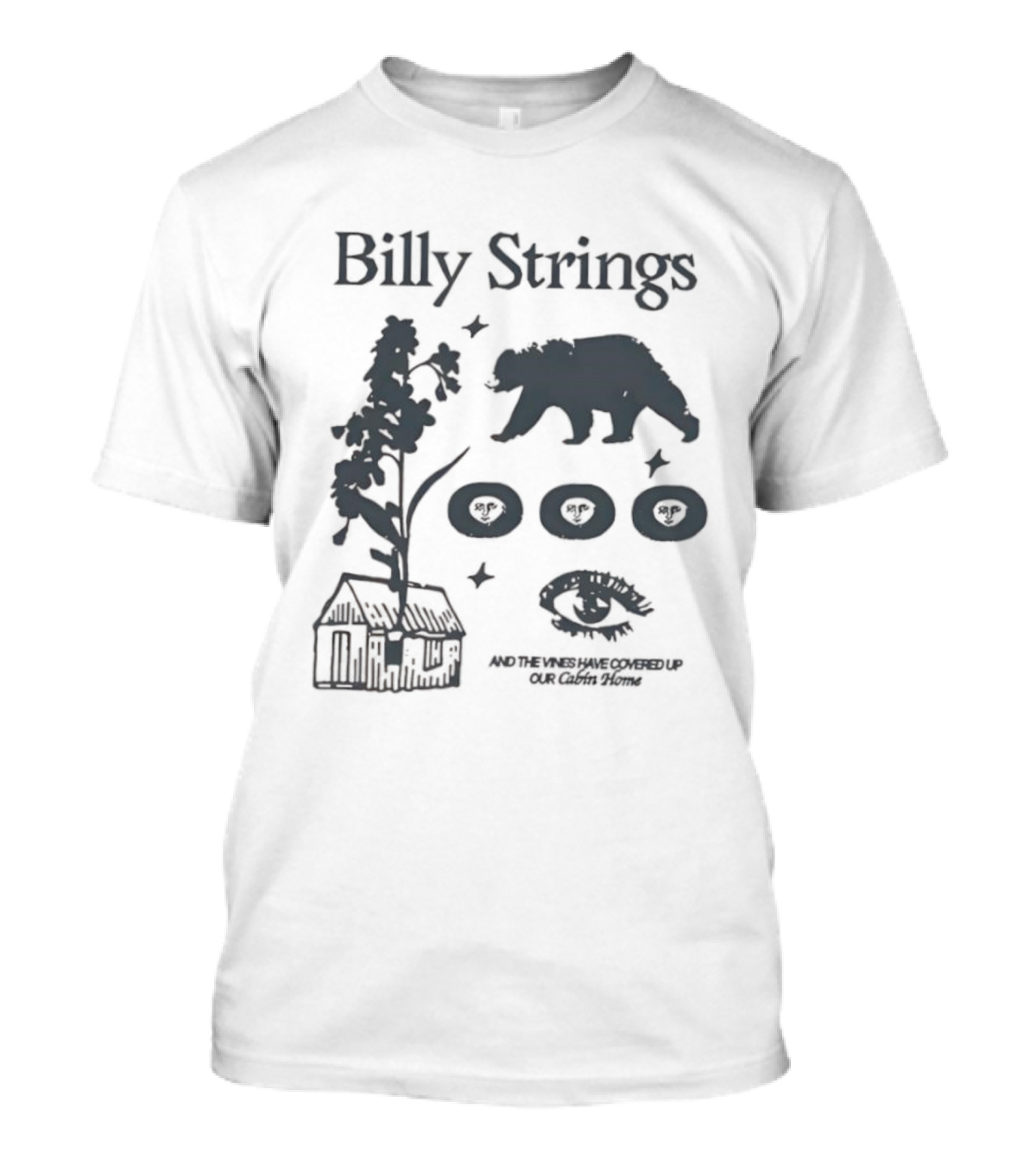 Billy Strings Cabin Bear Tree Rings Eye And Rustic Cabin T-Shirt