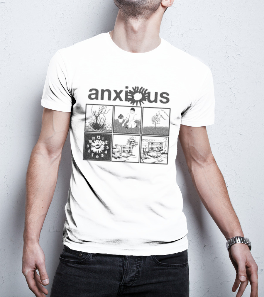 Anxious Van Comic Anxiety Panel Flower Sun Panels T-Shirt