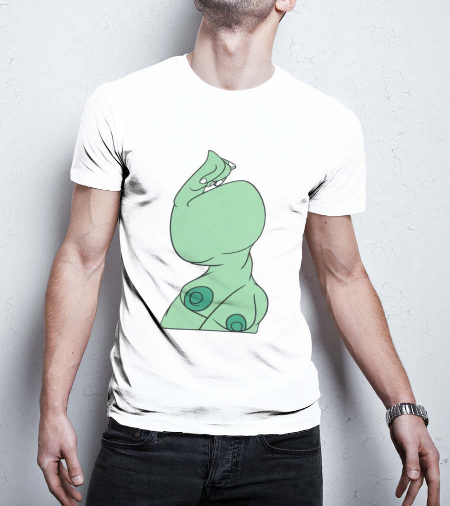 Bicep Flexing Cartoon Figure With Green Color Theme Pasadena T-Shirt