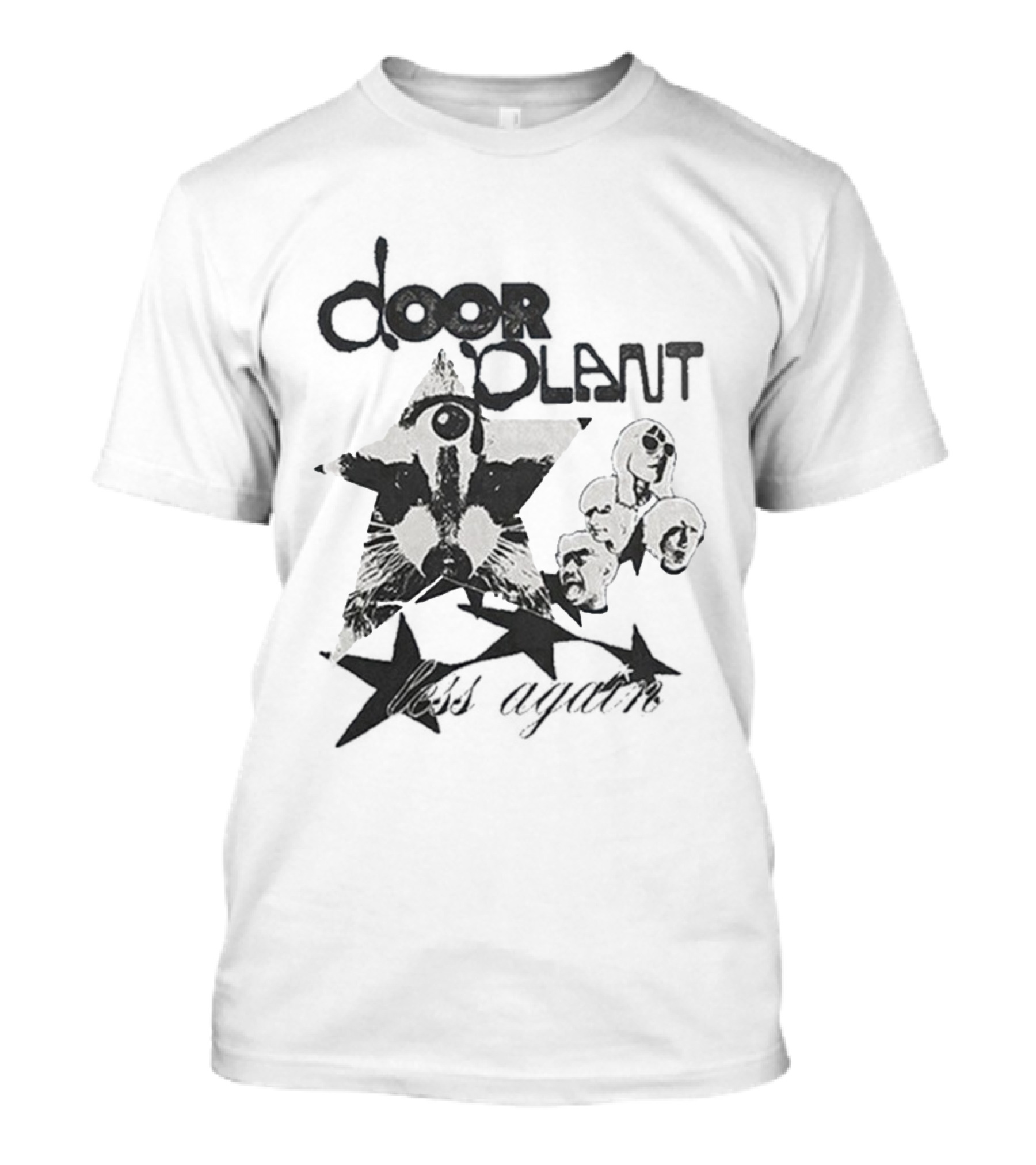 Door Plant Star Faces Animal Pattern T-Shirt