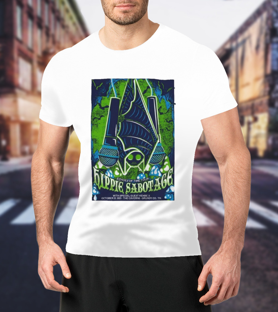 Hippie Sabotage Echoes Of Time Tour With Kembe X October 25 2025 The Caverns Grundy County TN T-Shirt