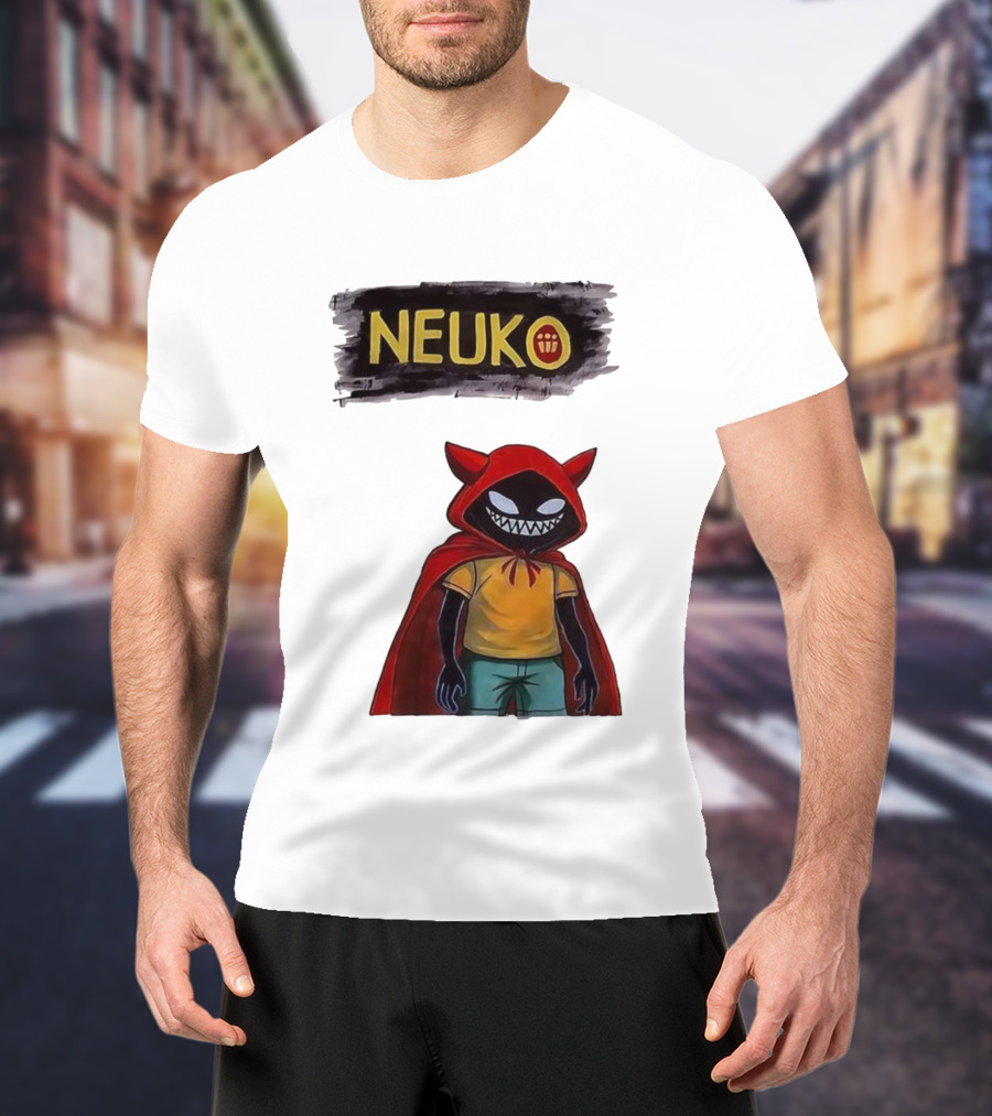Neuko Evilhood Red Cloak Character With Mischievous Grin T-Shirt