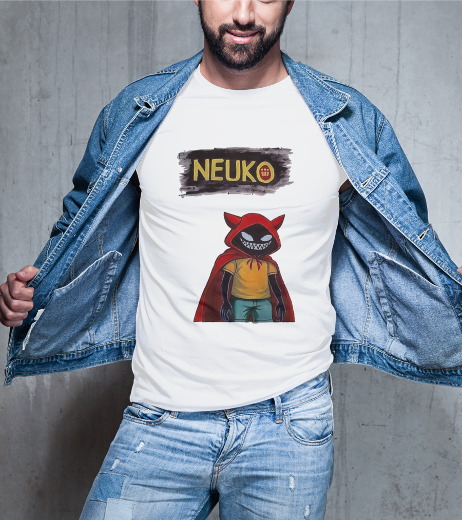 Neuko Evilhood Red Cloak Character With Mischievous Grin T-Shirt