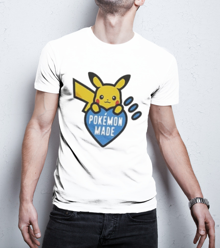 Pikachu Pokemon Made Heart Design T-Shirt