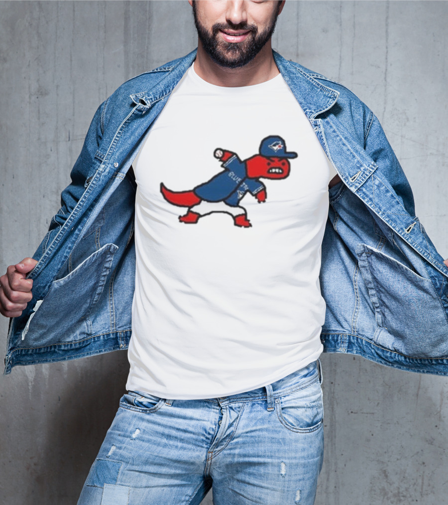 Toronto Raptors Blue Jays Crossover 2025 Mascot Baseball Throw T-Shirt