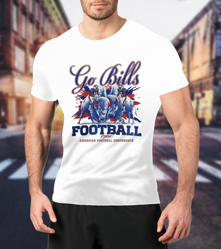 Go Bills Football Buffalo 1960 American Football Conference Vintage Athletes T-Shirt