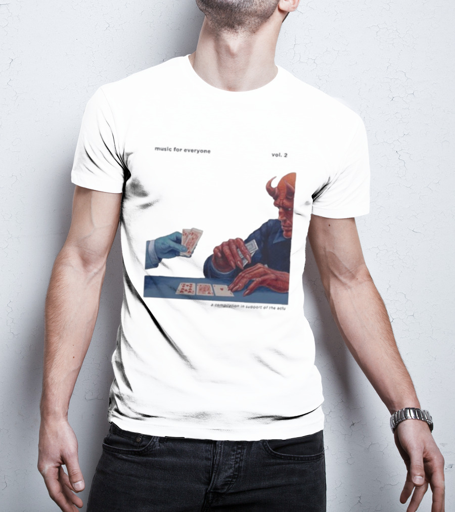 L.S. Dunes Music For Everyone Vol. 2 Satan Card Game Demon Illustration T-Shirt