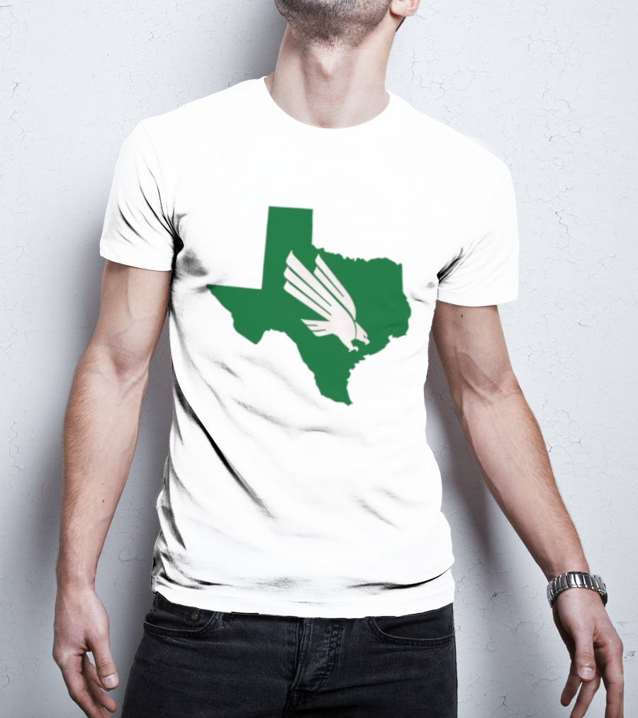 North Texas State Texas Diving Eagle Green Map T-Shirt