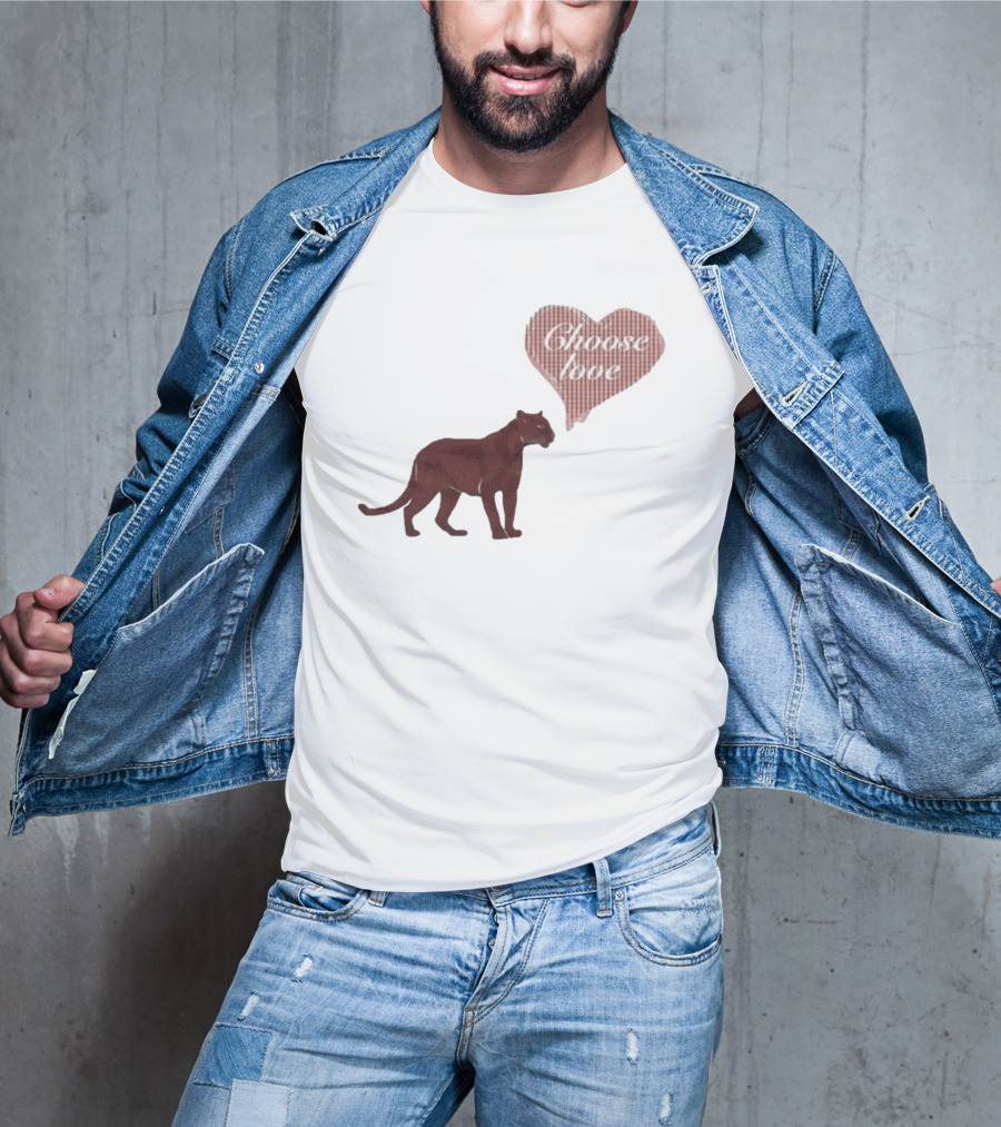 Pinkpantheress Choose Love Heart Panther Collaboration T-Shirt