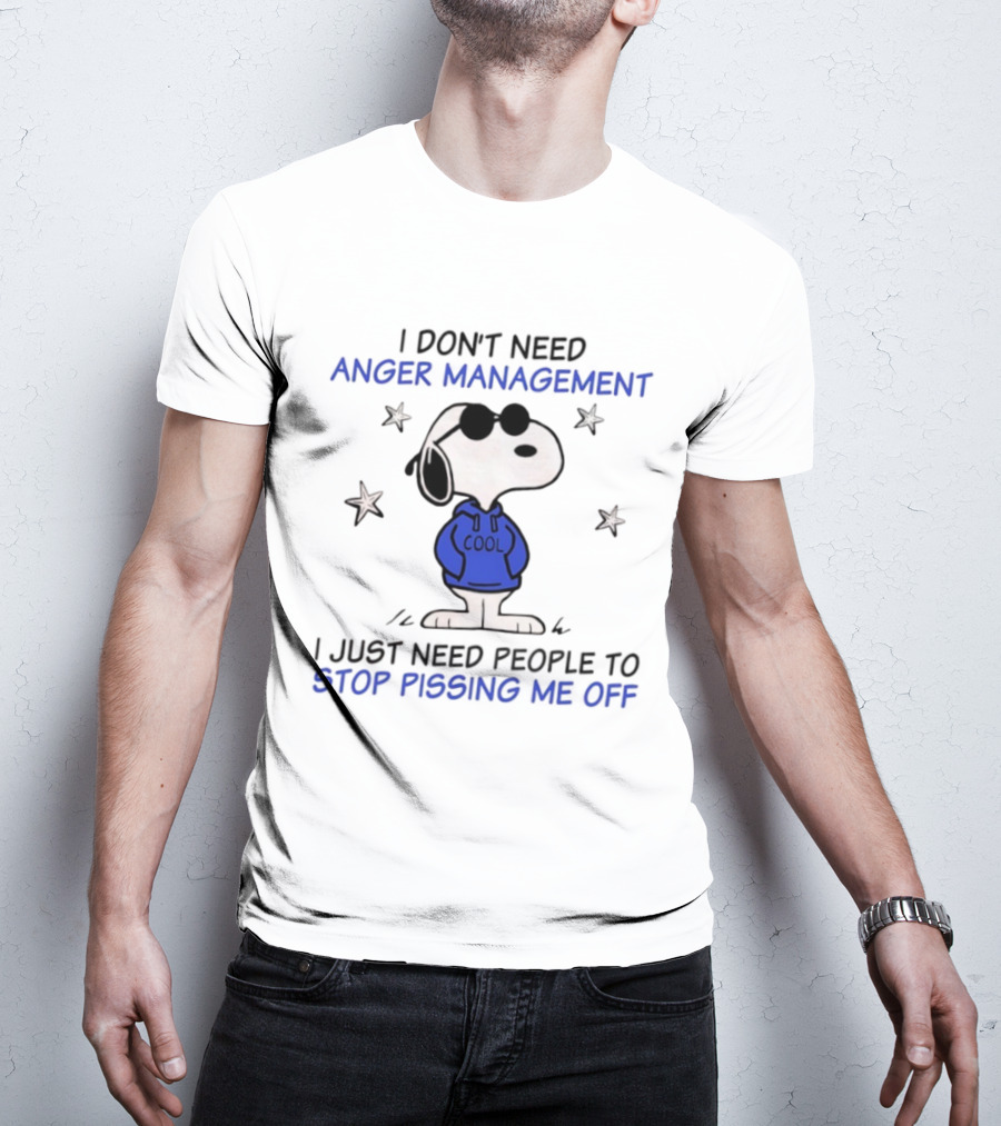 Snoopy Cool Attitude Anger Management Stop Pissing Me Off T-Shirt