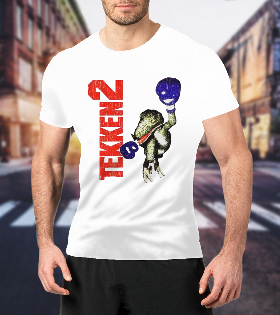 Tekken 2 Dinosaur Alex Purple Boxing Gloves Vintage Retro Gamer Appeal T-Shirt