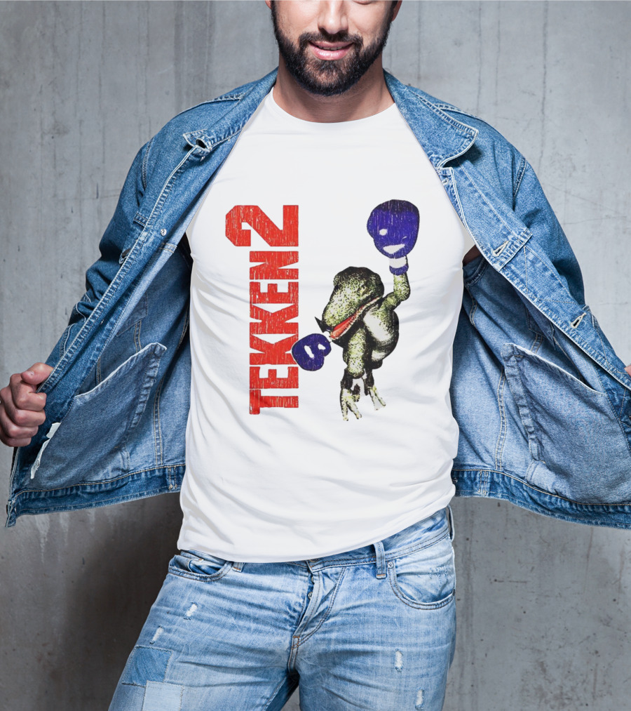 Tekken 2 Dinosaur Alex Purple Boxing Gloves Vintage Retro Gamer Appeal T-Shirt