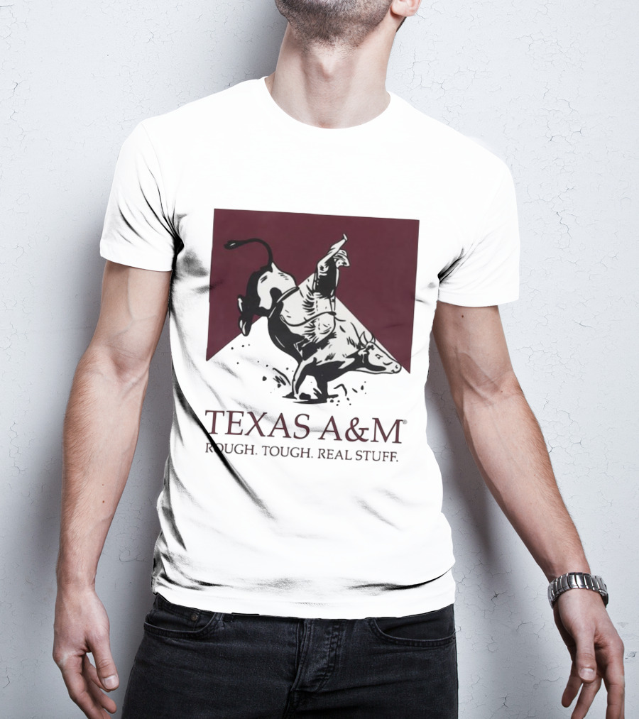 Texas A&M Rough Tough Real Stuff Bull Rider Retro T-Shirt