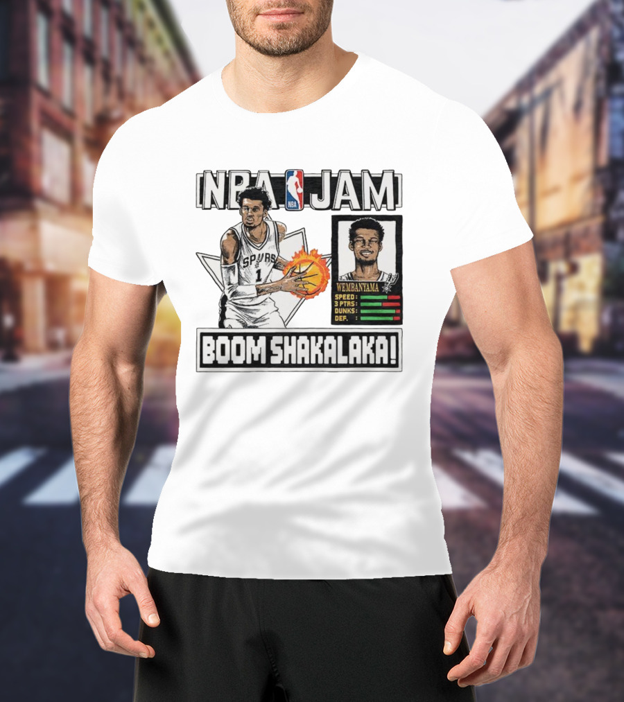 NBA Jam Boom Shakalaka Victor Wembanyama San Antonio Spurs T-Shirt