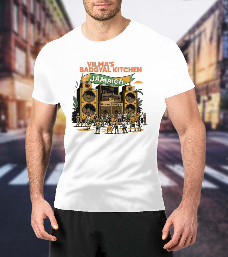 Vilma’s Badgyal Kitchen Jamaica Sound System Reggae Dance Party Vibes T-Shirt