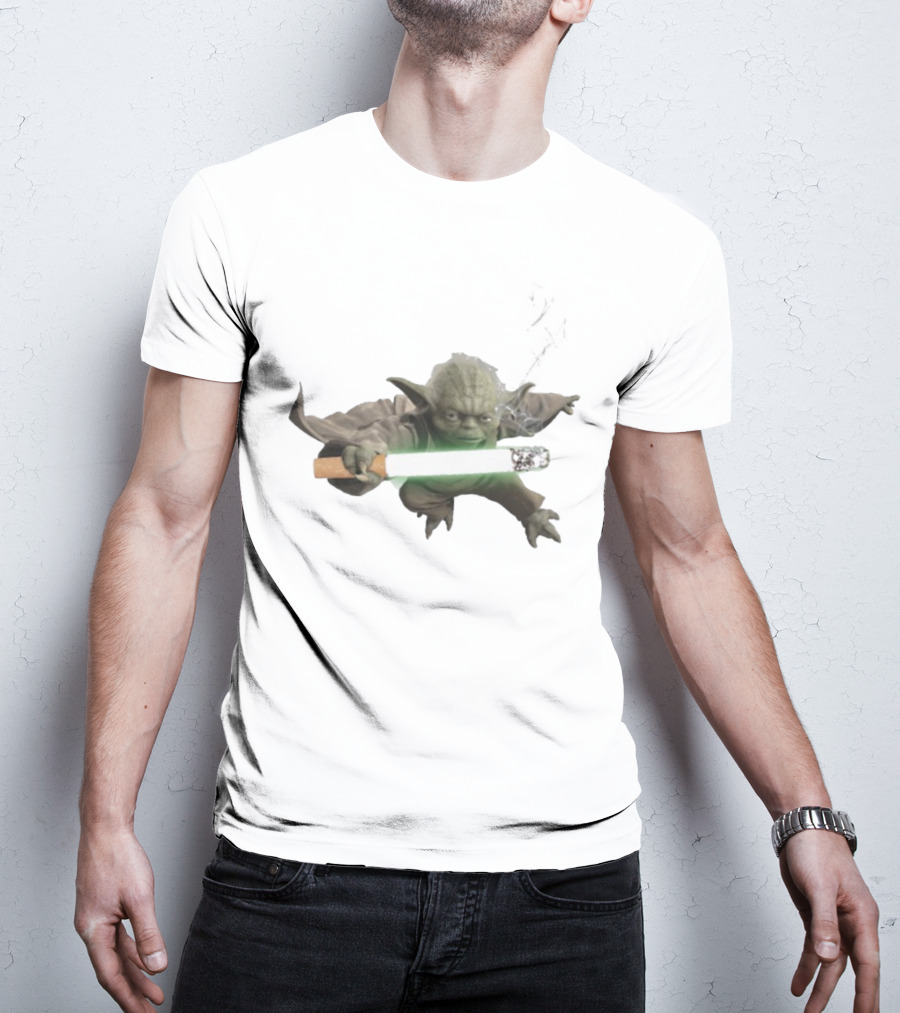 Star Wars Yoda Lightsaber Cigarette Mashup T-Shirt