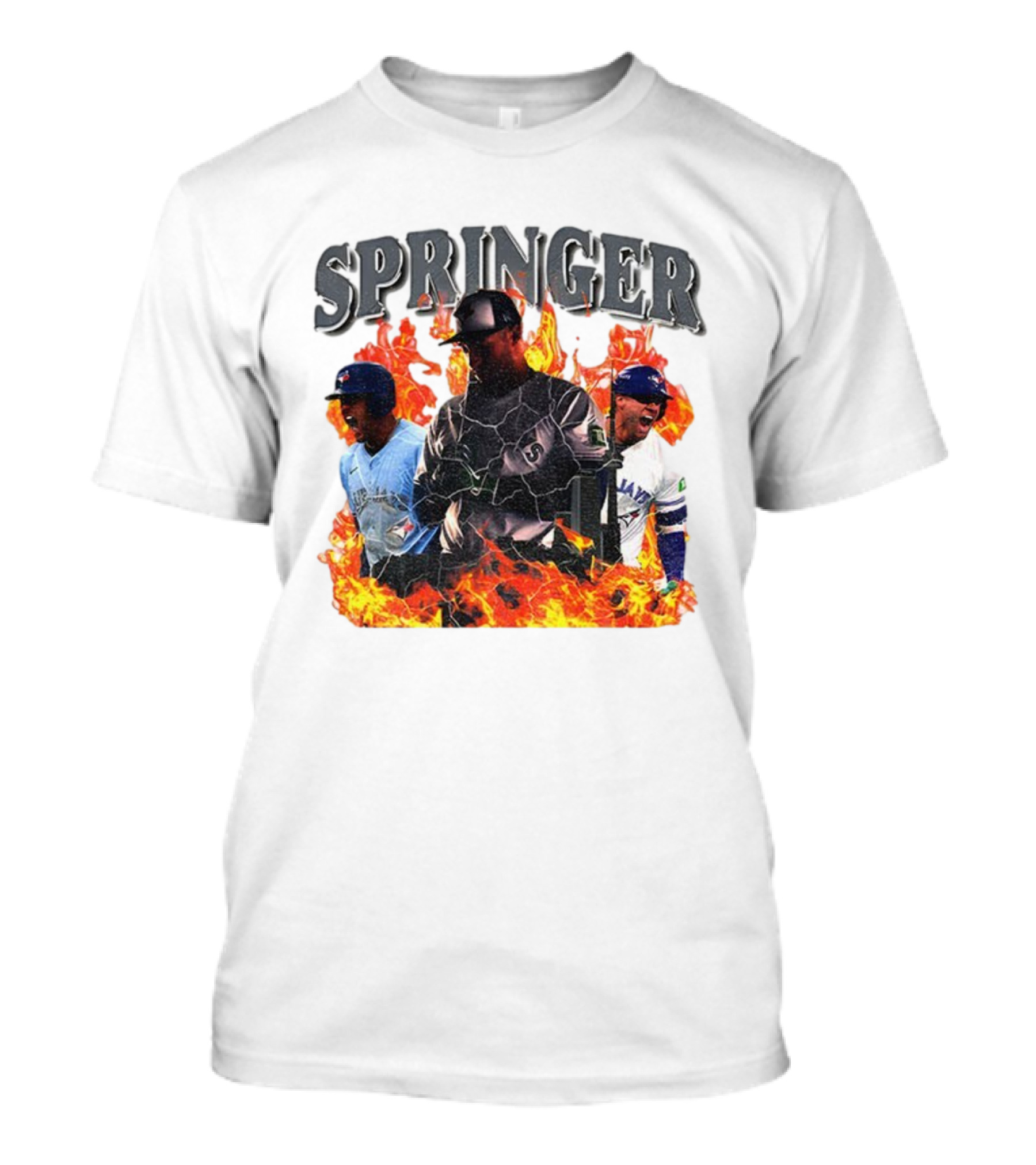 SPRINGER George Toronto Blue Jays Playoffs Fire Background T-Shirt