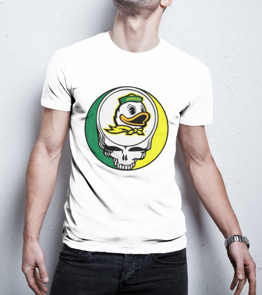 Grateful Ducks Oregon Ducks Grateful Dead Skull Icon Fusion T-Shirt