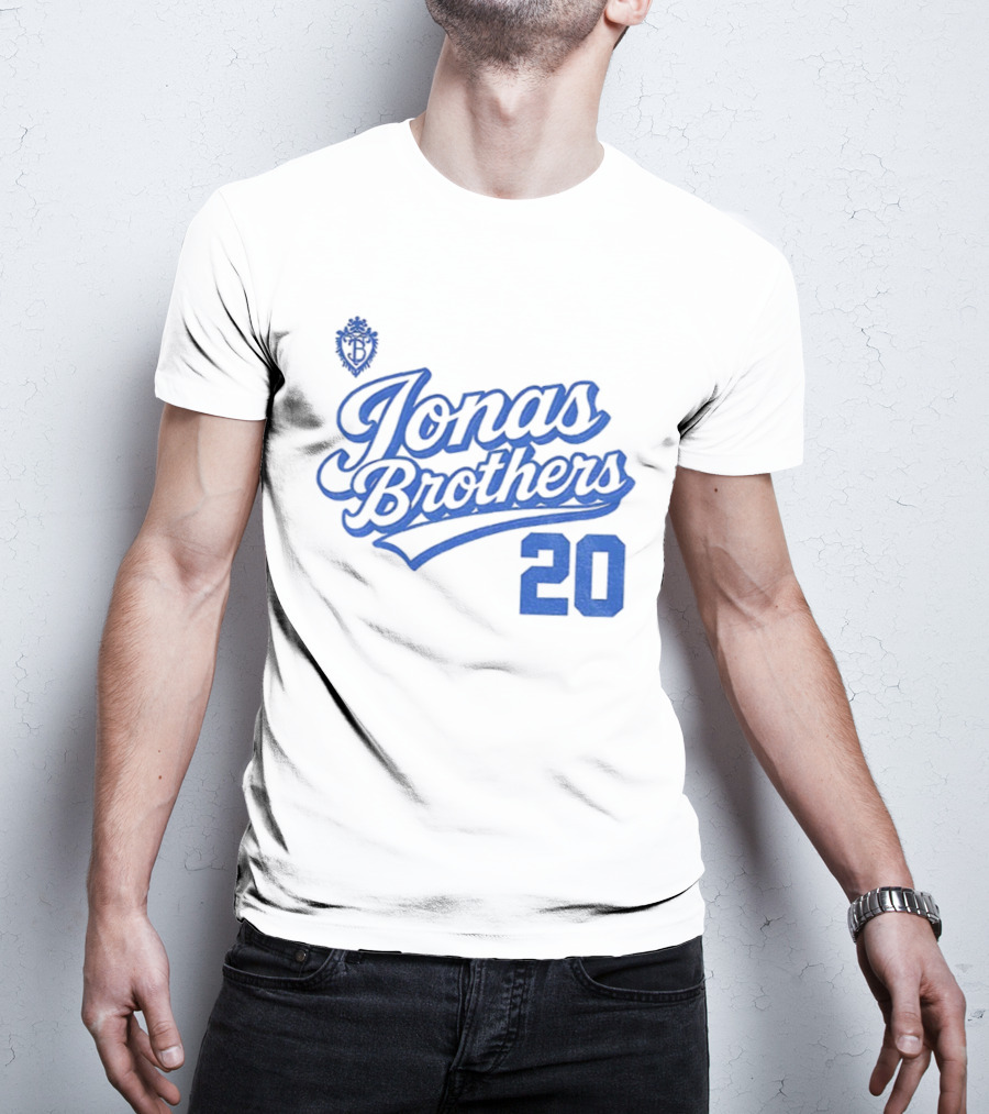 Jonas Brothers Blue Script 20 Tour Design T-Shirt
