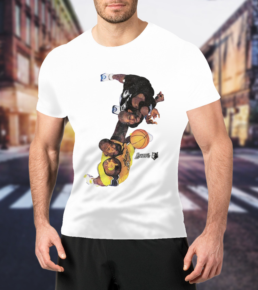 Kobe Bryant Los Angeles Lakers Kevin Garnett Minnesota Timberwolves NBA Vintage Rivalry T-Shirt