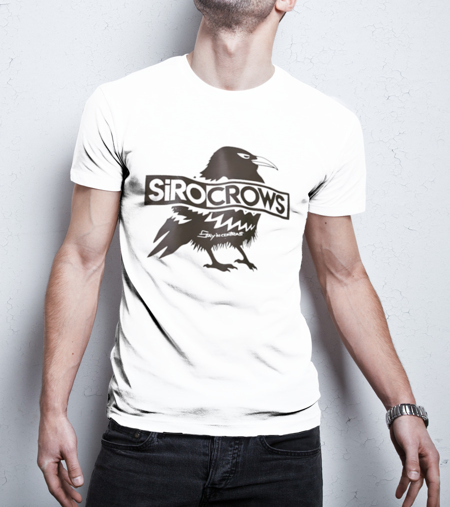 Sirocrows Contrasting Silhouette Bird Logo T-Shirt