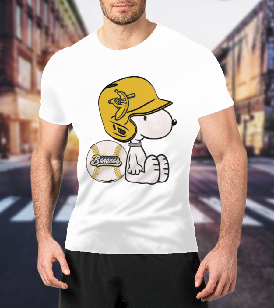 Snoopy Savannah Bananas Baseball Helmet And Ball T-Shirt
