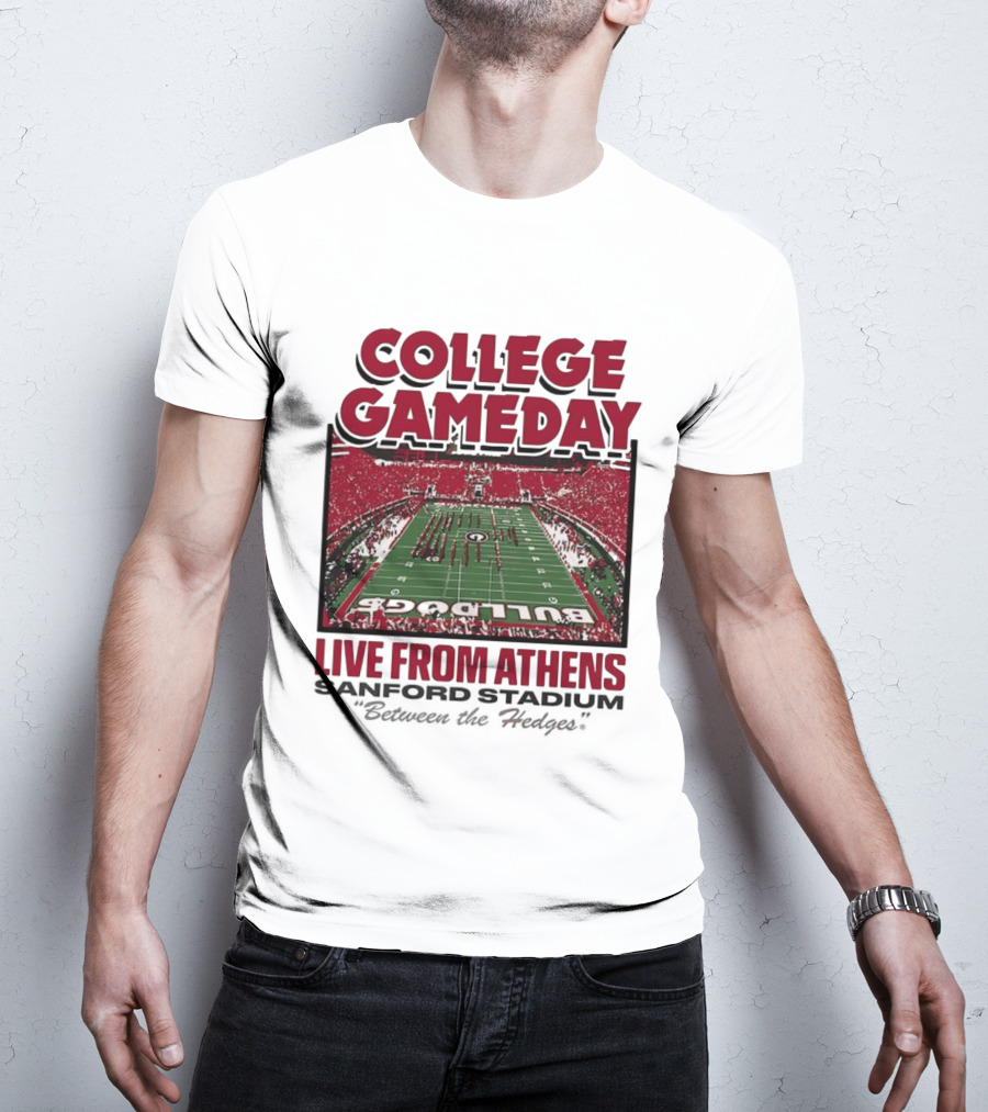 College Gameday Live From Athens Georgia Bulldogs 2025 Stanford Stadium T-Shirt