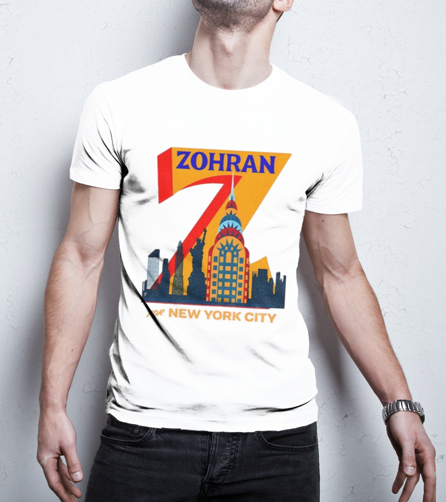 Zohran 2025 New York City Skyline Mayor Mamdani Campaign T-Shirt