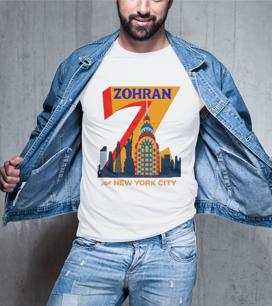 Zohran 2025 New York City Skyline Mayor Mamdani Campaign T-Shirt
