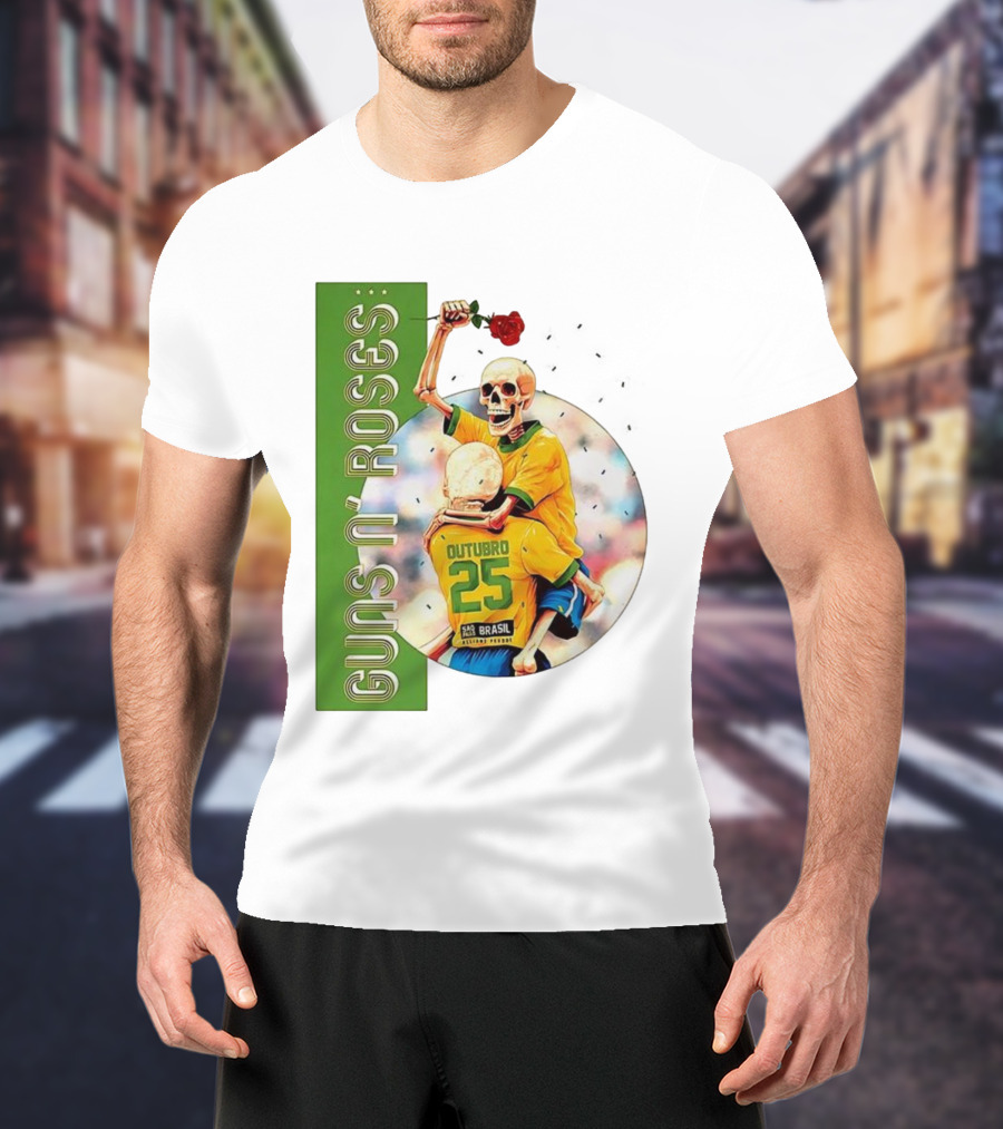 Guns N' Roses São Paulo Allianz Parque 2025 Outubro 25 Brazil Skeleton Tour T-Shirt