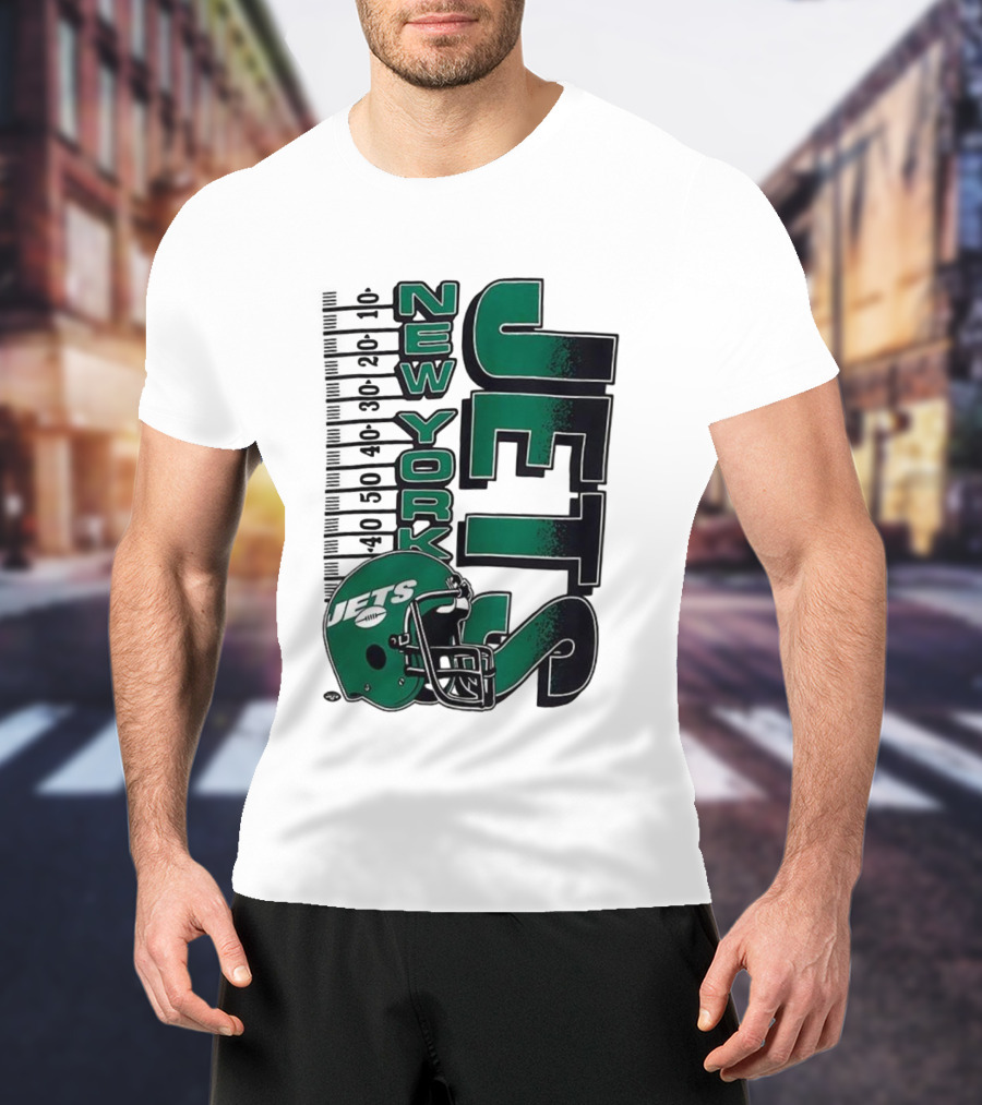 New York Jets NFL Yardage Helmet Vintage Retro 2025 T-Shirt