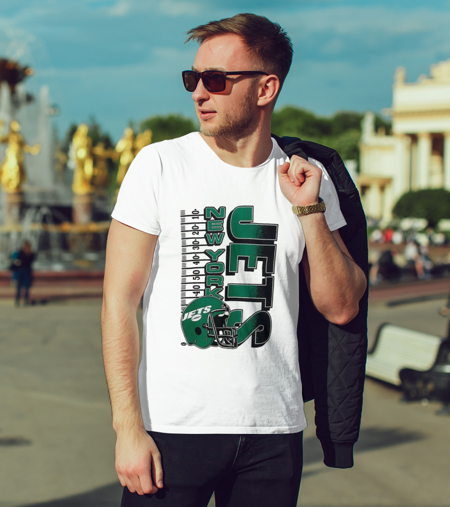 New York Jets NFL Yardage Helmet Vintage Retro 2025 T-Shirt