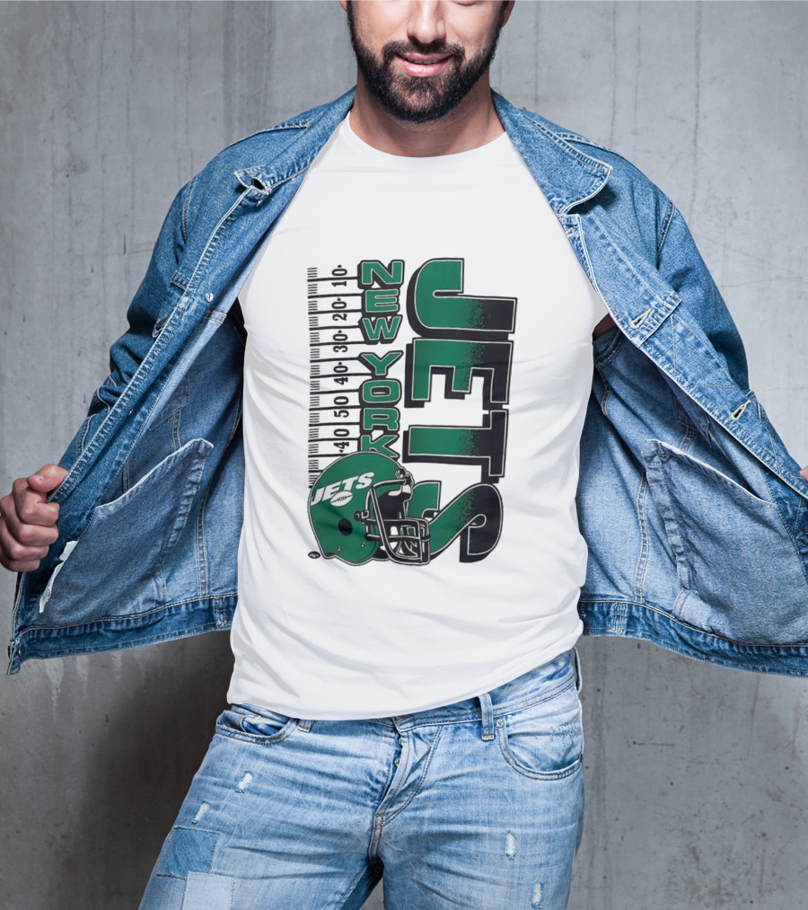 New York Jets NFL Yardage Helmet Vintage Retro 2025 T-Shirt