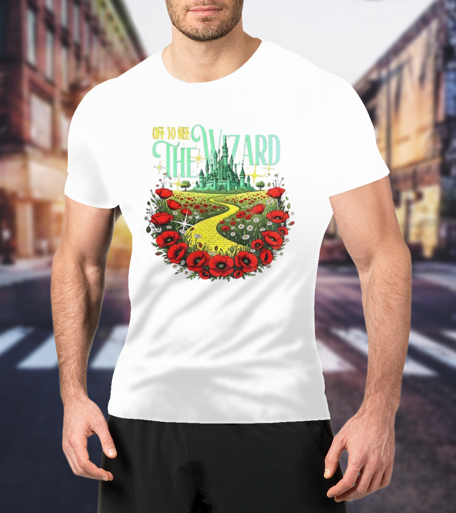 Off To See The Wizard Yellow Brick Road Castle Poppies T-Shirt