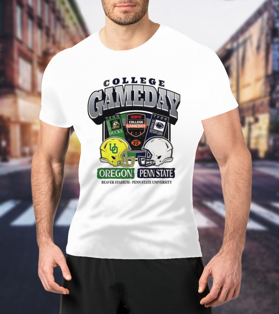 ESPN College Gameday Oregon Ducks Vs Penn State Nittany Lions Helmet Matchup T-Shirt