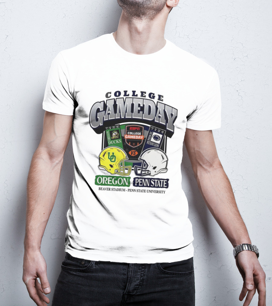 ESPN College Gameday Oregon Ducks Vs Penn State Nittany Lions Helmet Matchup T-Shirt