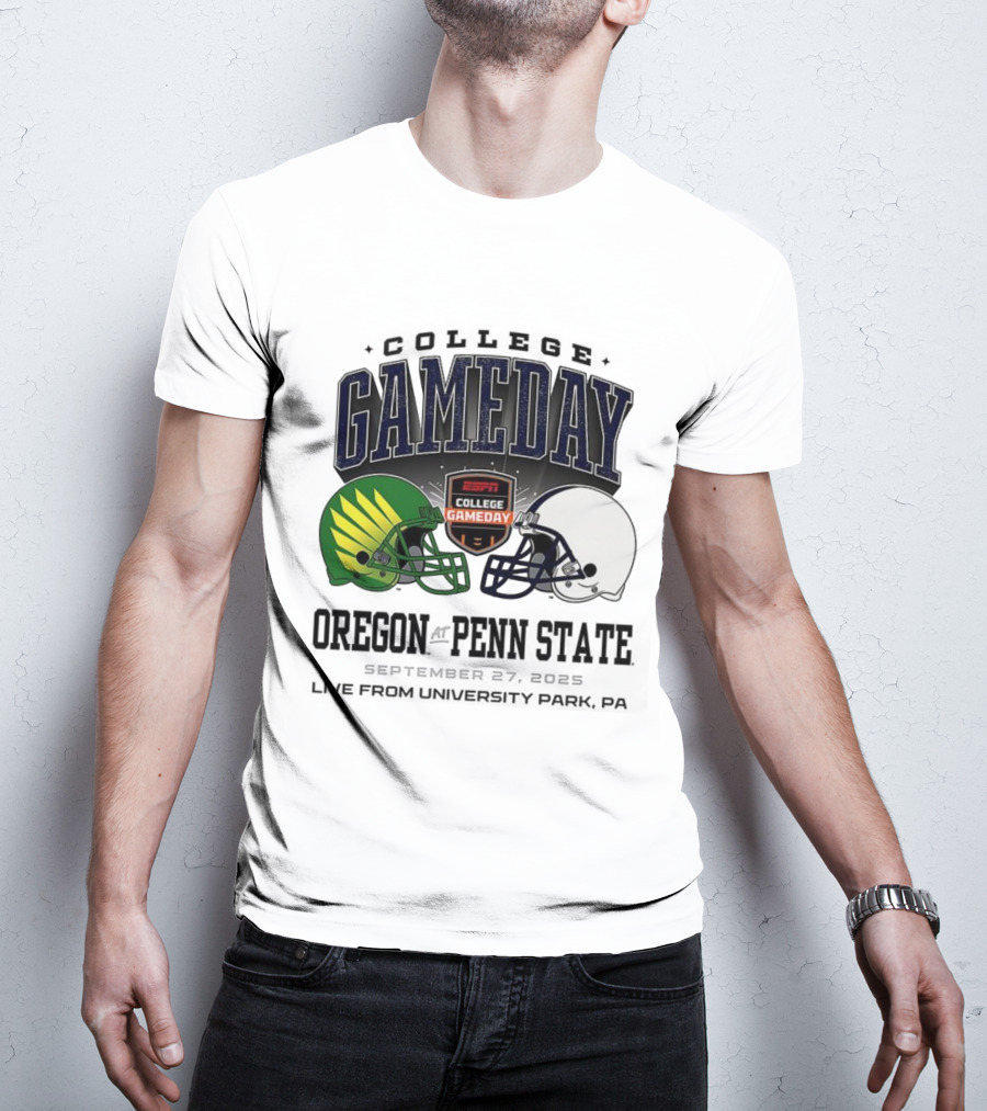 Gameday Oregon Ducks Vs Penn State Nittany Lions ESPN College Football 2025 Helmet Showdown T-Shirt