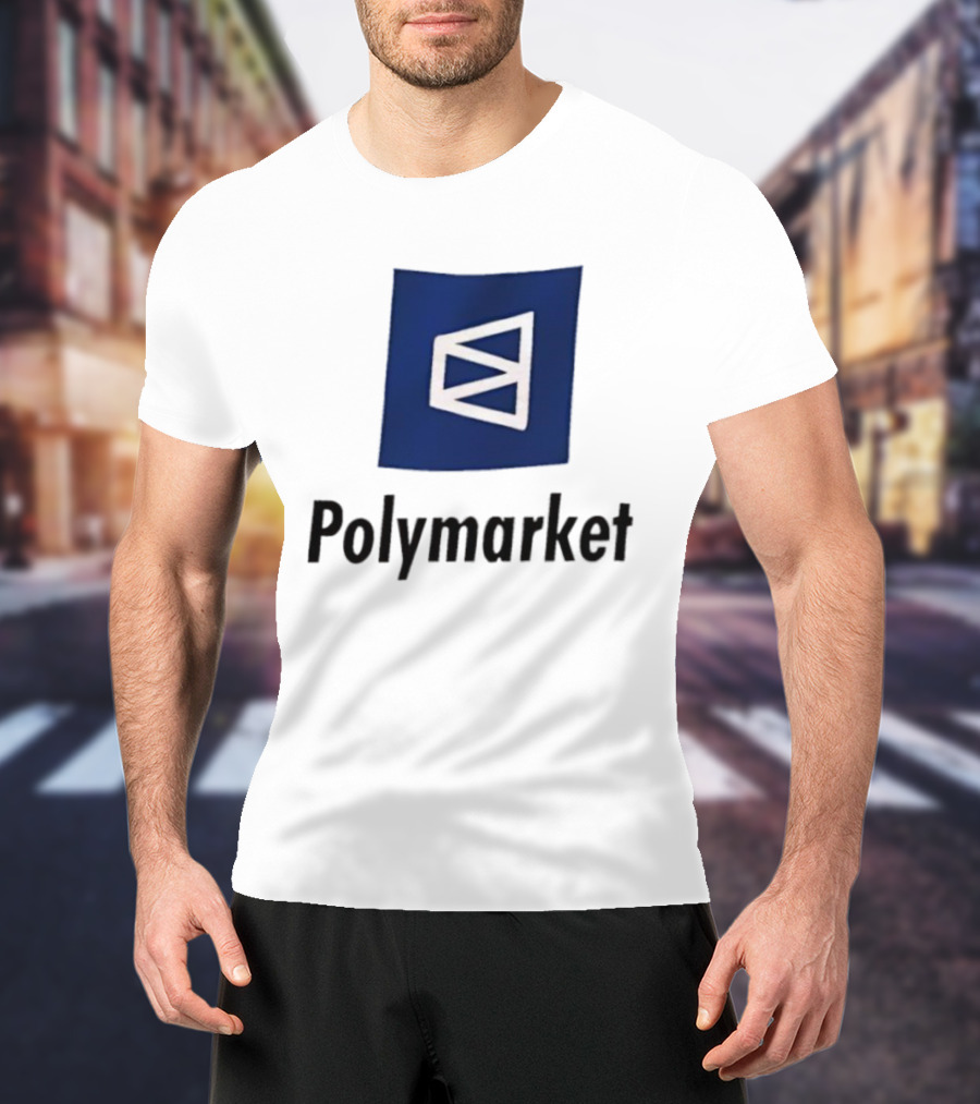 Polymarket Prediction Market Symbol Blue Background T-Shirt