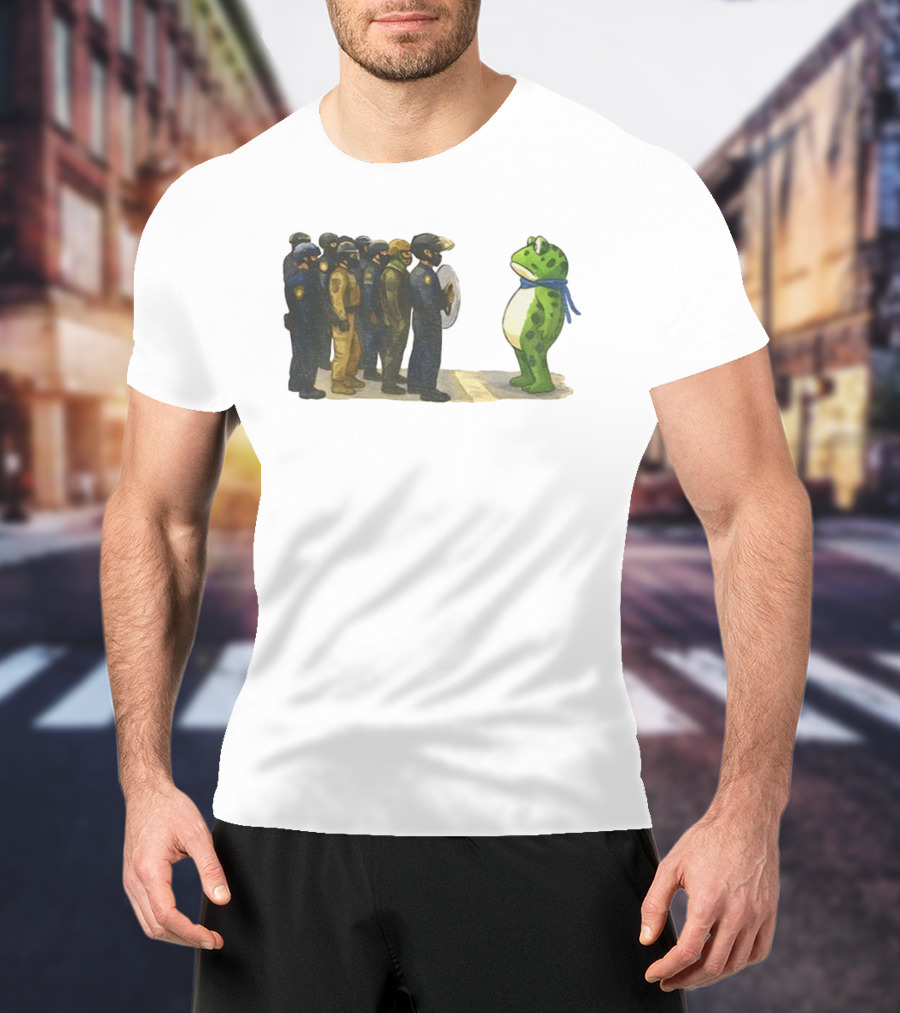 Portland Freedom Frog Anti Ice Resistance Protest Scene T-Shirt