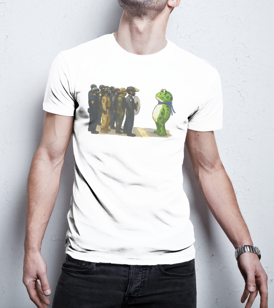 Portland Freedom Frog Anti Ice Resistance Protest Scene T-Shirt