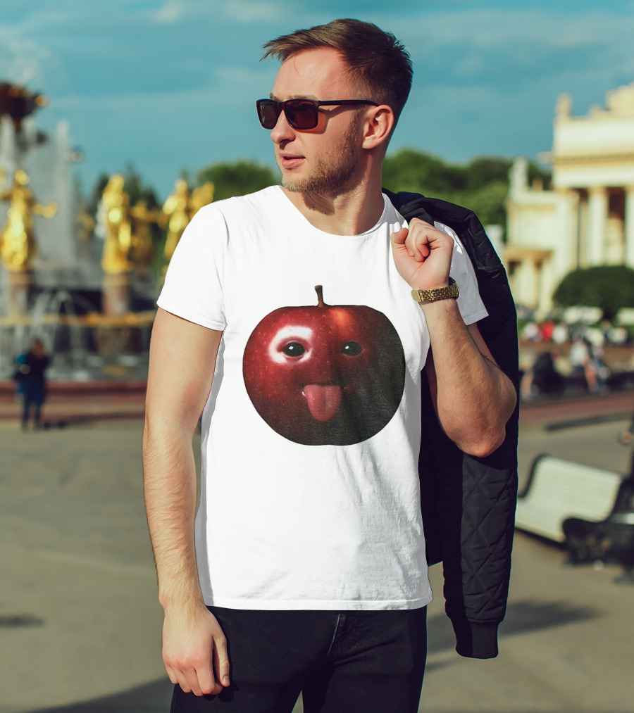 Silly AI Generated Apple Meme With Tongue Out T-Shirt