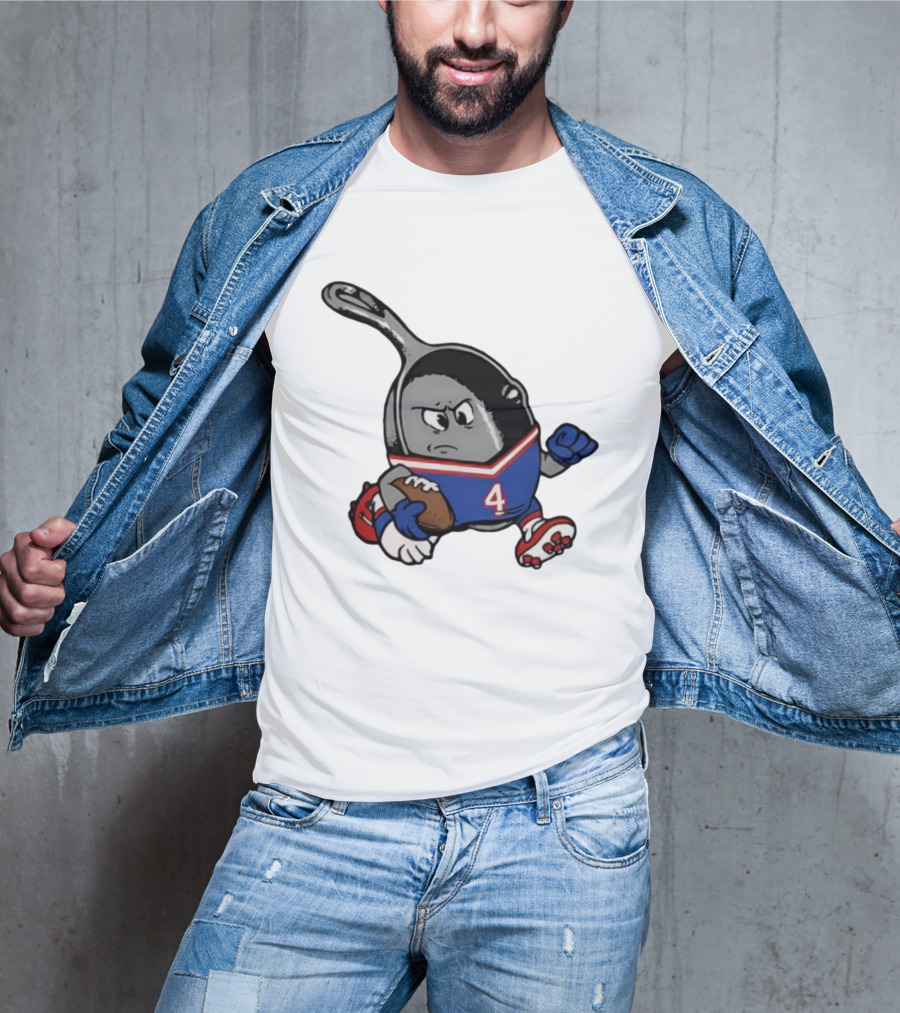 Buffalo Bills Football Pan Character Running With Ball NFL Team Spirit T-Shirt