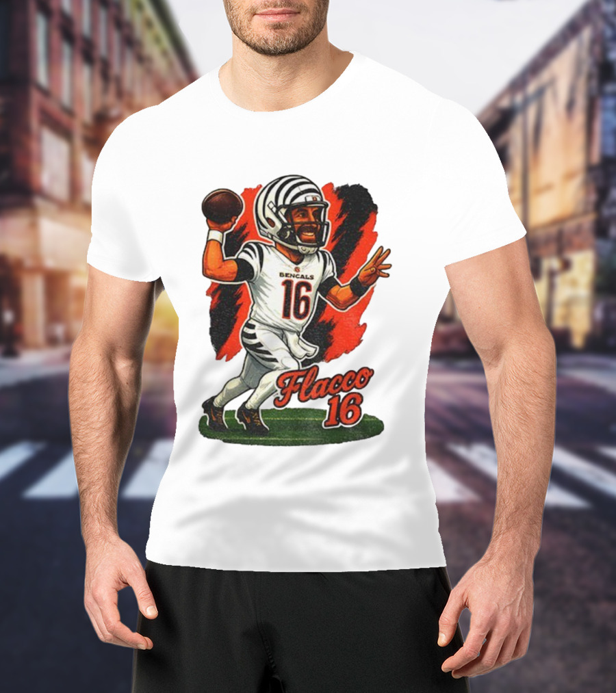 Flacco 16 Bengals Cartoon Caricature T-Shirt