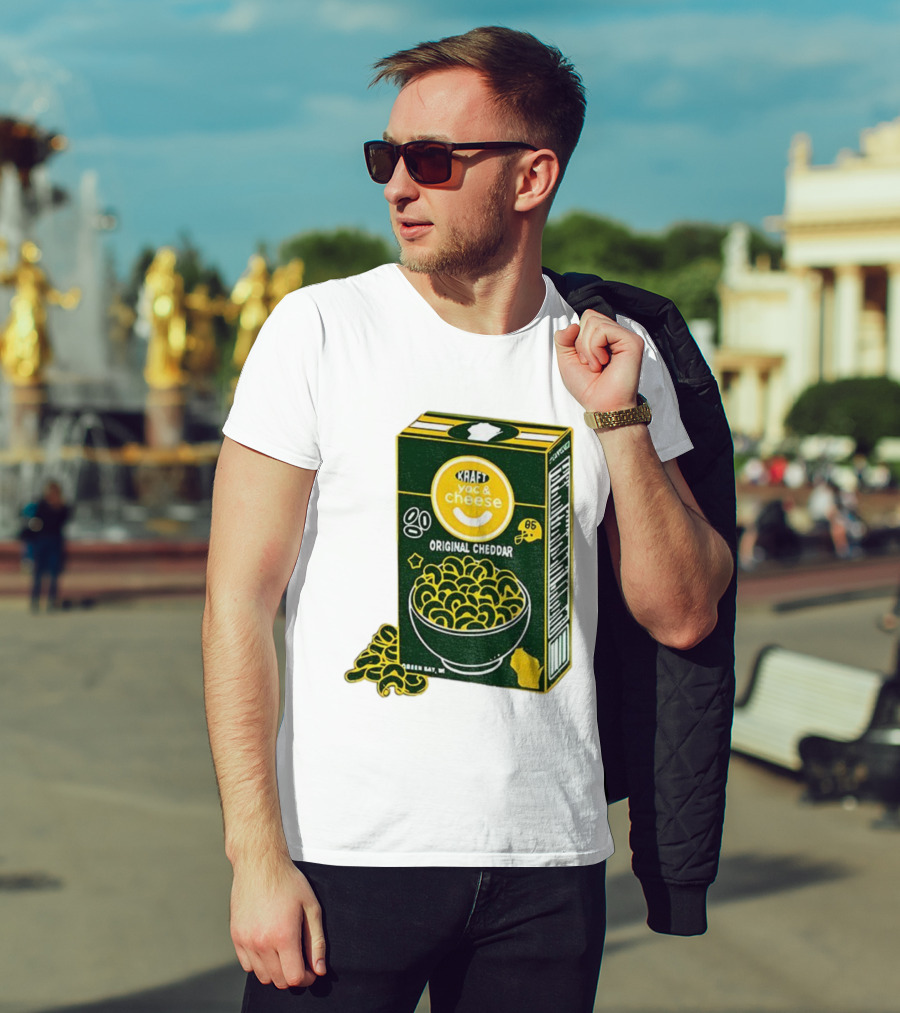 Green Bay Kraft Mac And Cheese Original Cheddar Retro Packers Fan Art T-Shirt