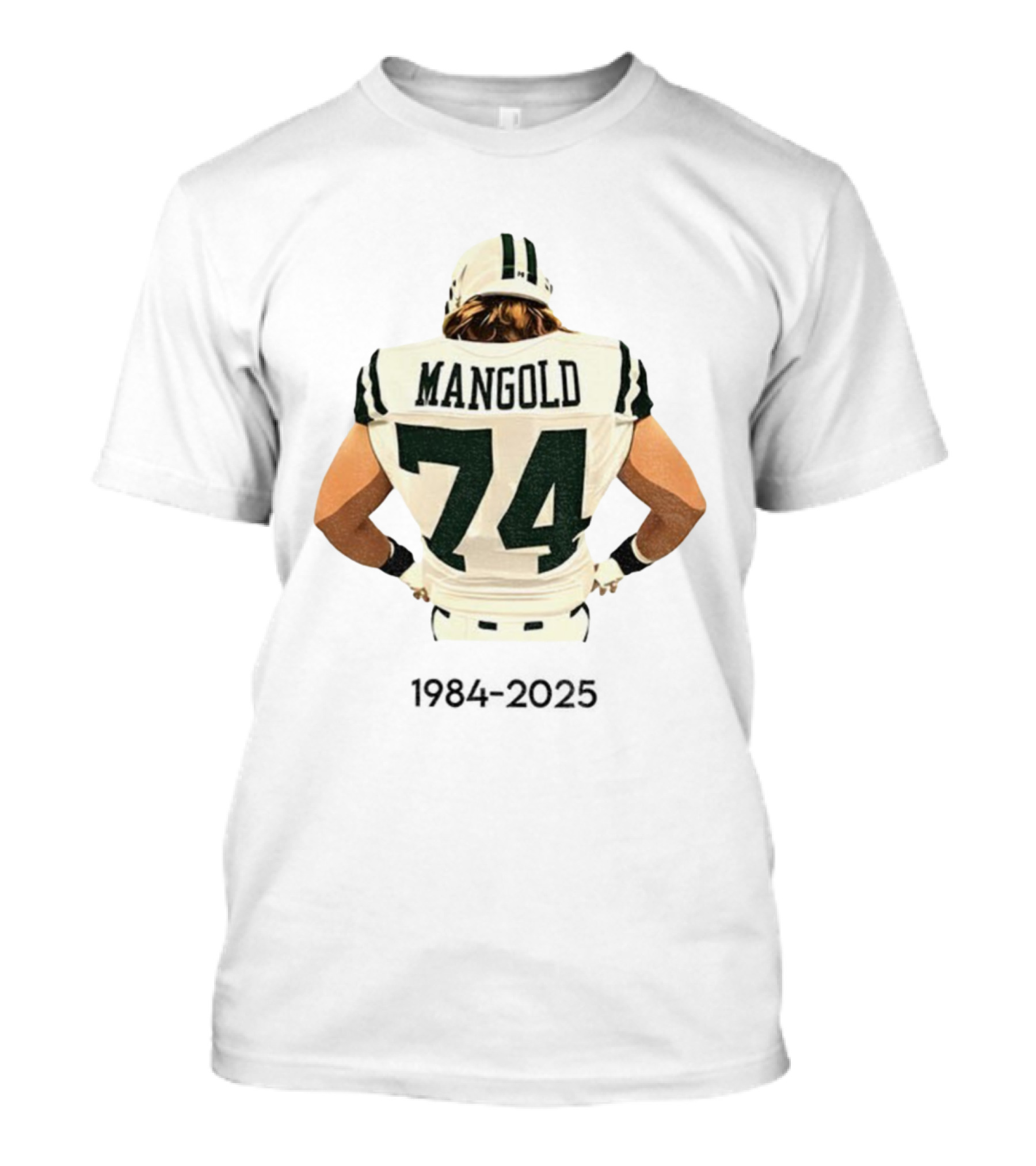 Nick Mangold 74 Jersey Back NFL Tribute 1984-2025 T-Shirt