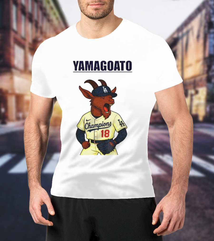 Yamagoato Yoshinobu Yamamoto 18 Champions Los Angeles Dodgers MLB Baseball T-Shirt