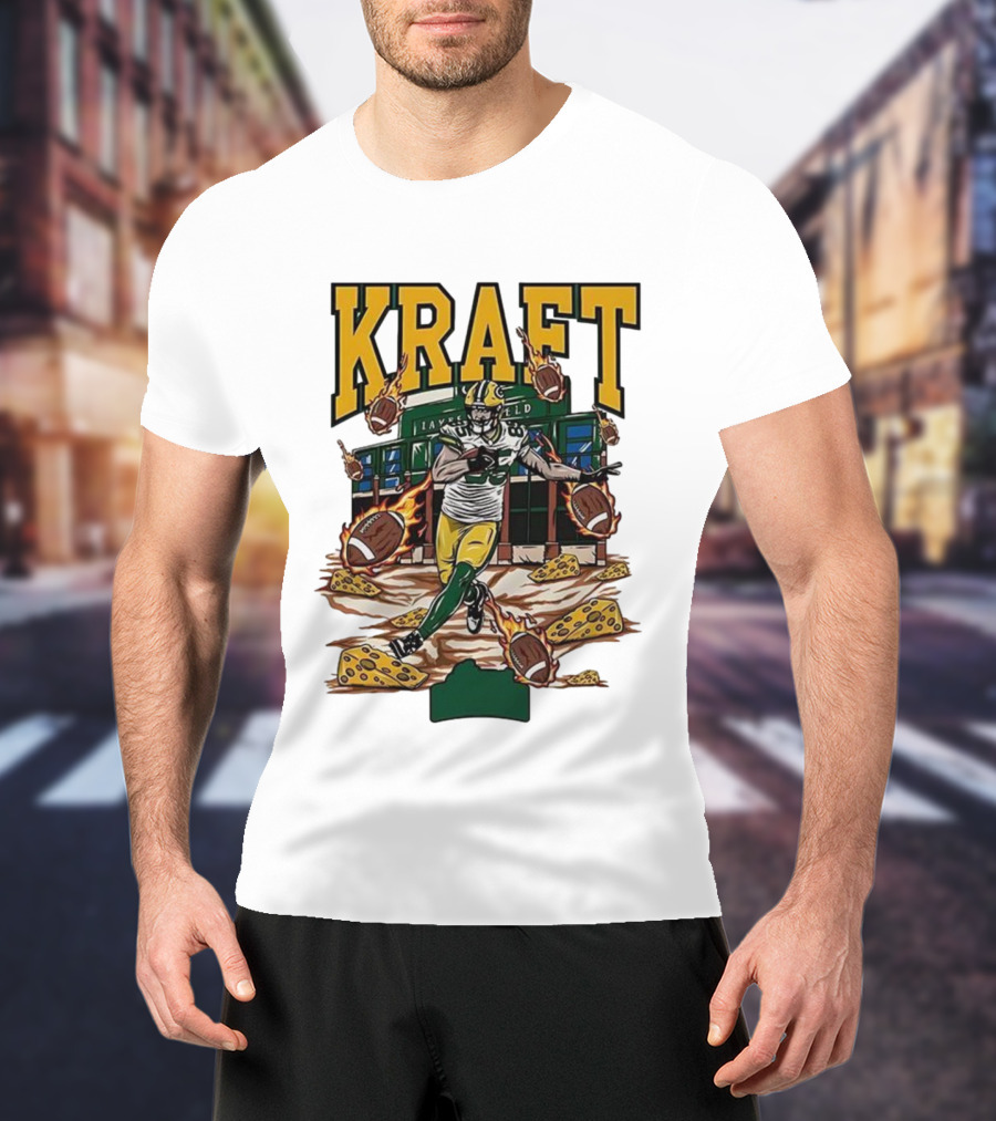 Kraft Green Bay Packers Lambeau Field Football Cheese T-Shirt
