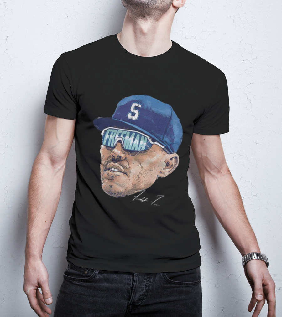 Freddie Freeman Big Face Signature 2025 Dodgers MLB Baseball World Series T-Shirt